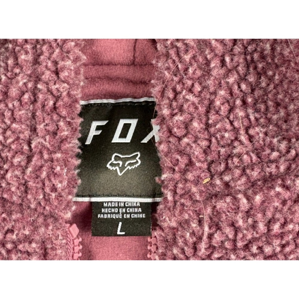 Fox Racing Womens Large Quarter Zip Sherpa Fleece Pullover Hoodie Pinkish Brown - Picture 10 of 10